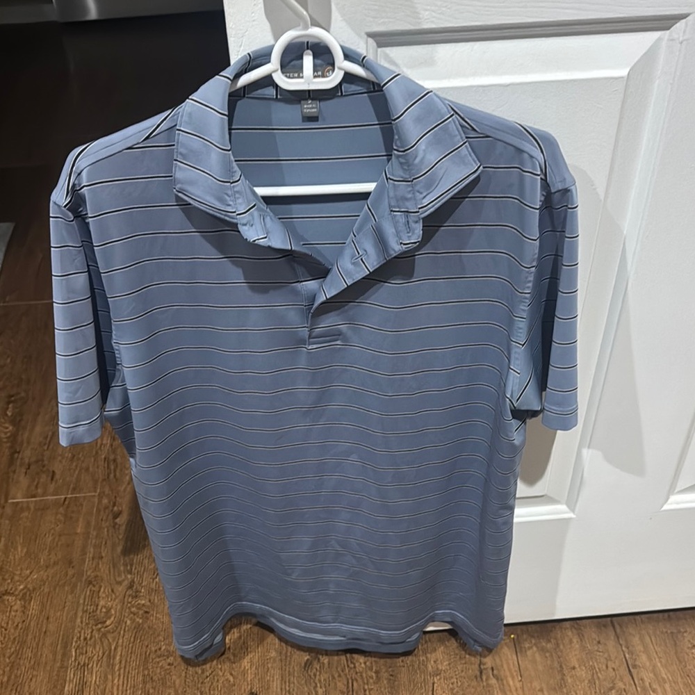 Peter Millar Men's Blue Striped Shirt